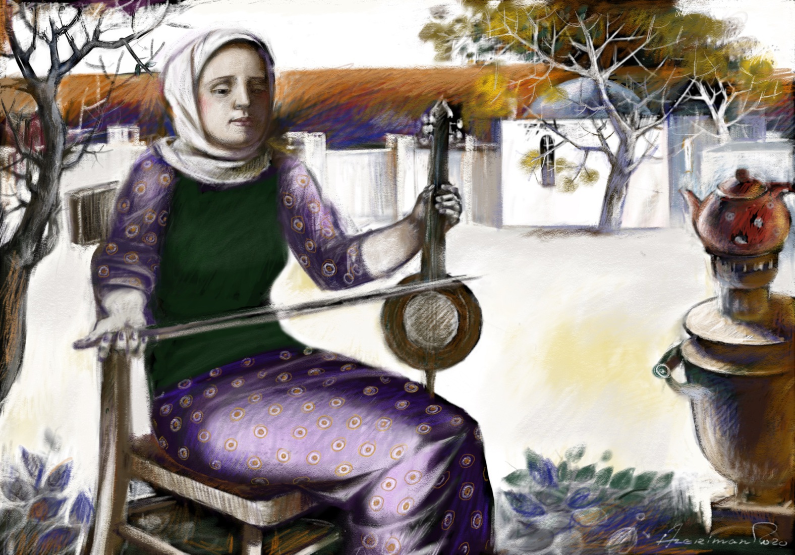 Girl with the kaman-1