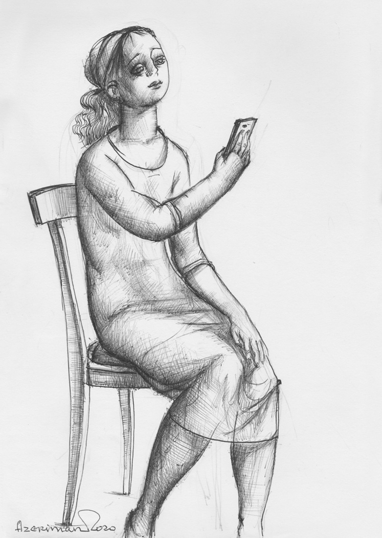 Girl with a phone-1