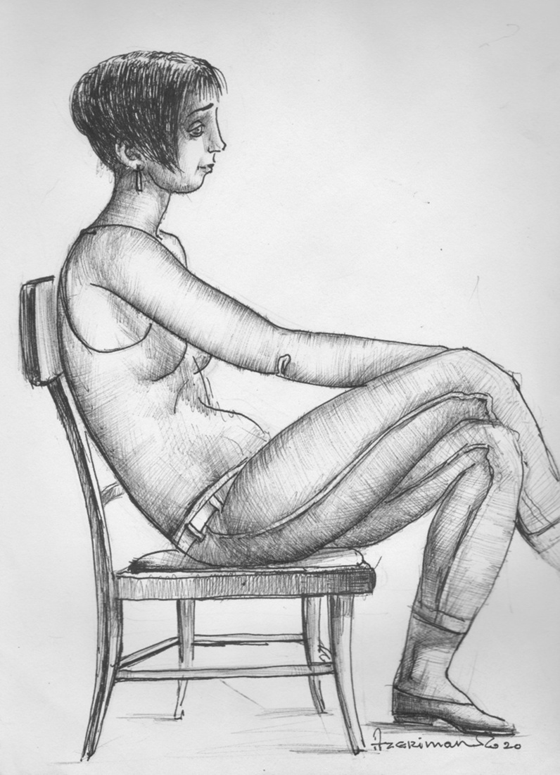 A sitting girl