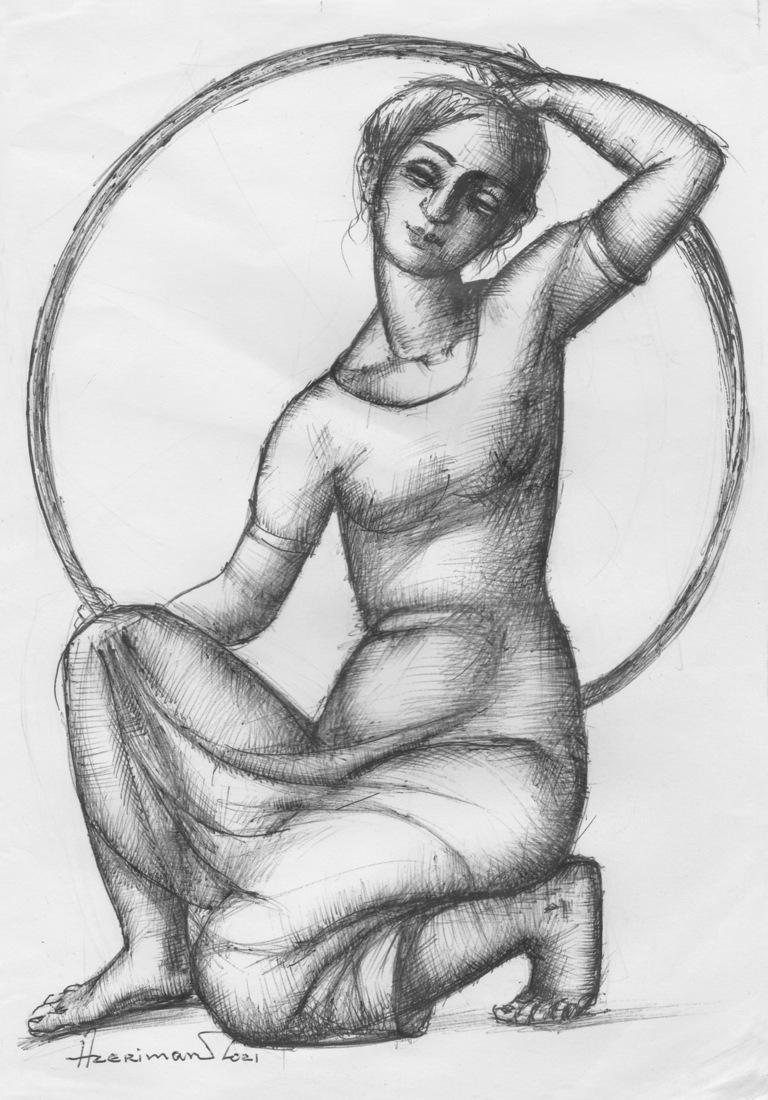 Girl with a circle 