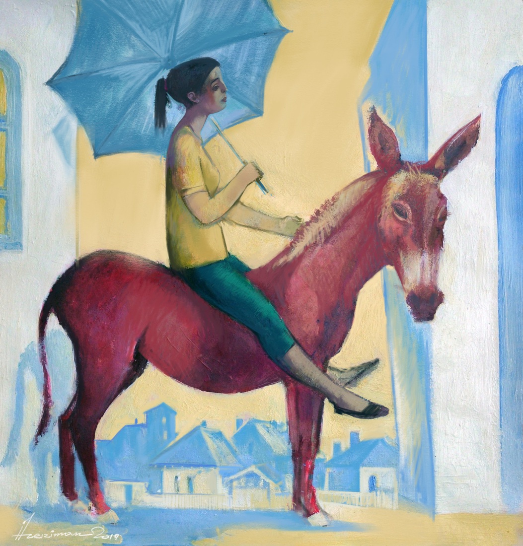 A girl on the burro