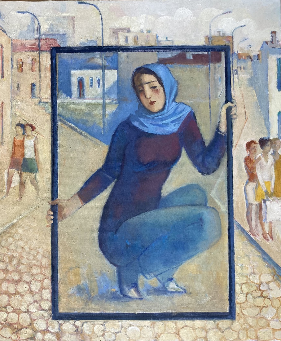 Girl in the black frame