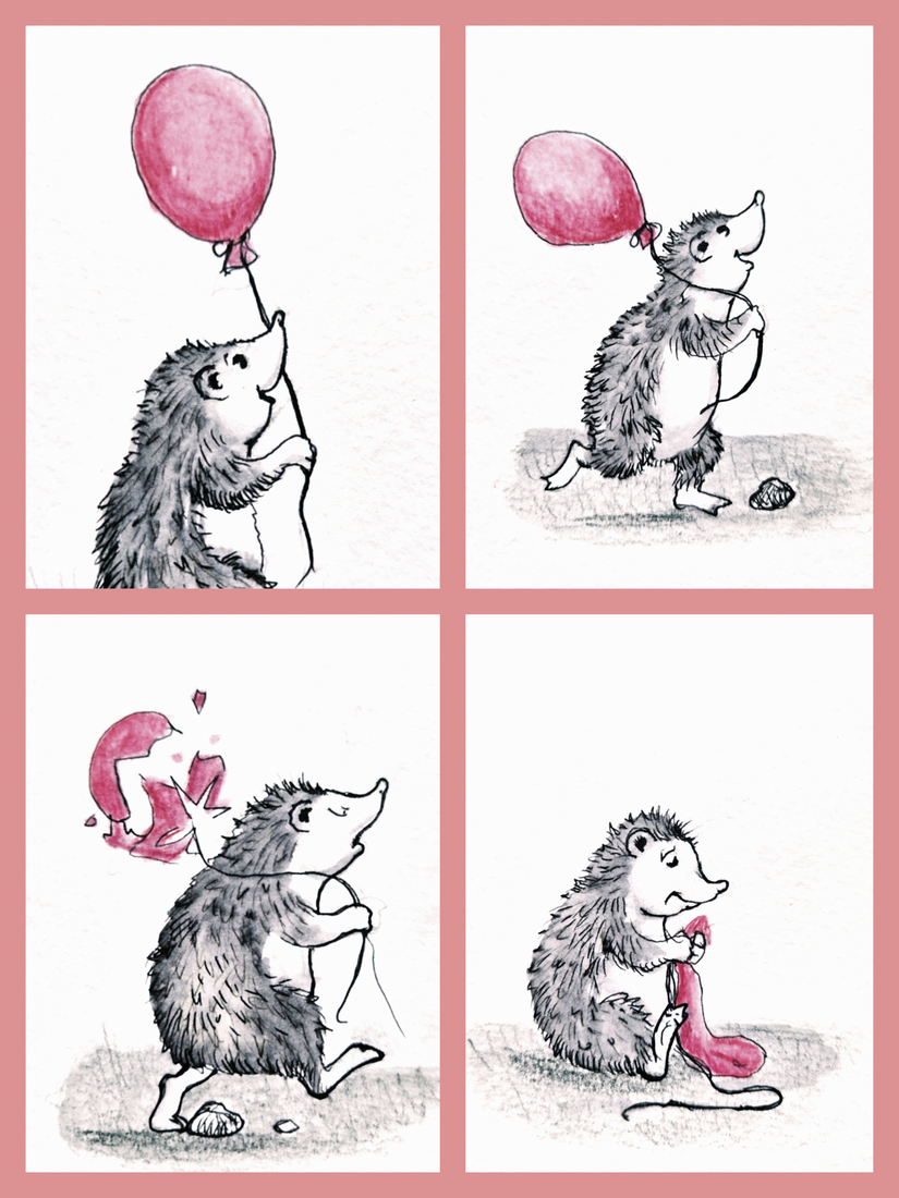 Egeltje met ballon