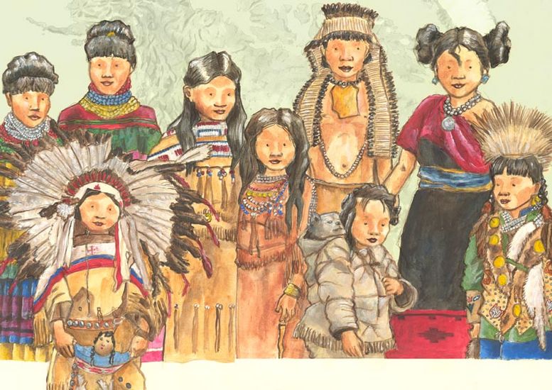 Schoolprent: Indianen