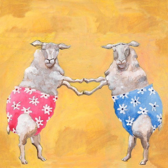 Geklede dieren: schapen