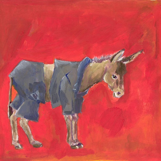 Geklede dieren: ezel