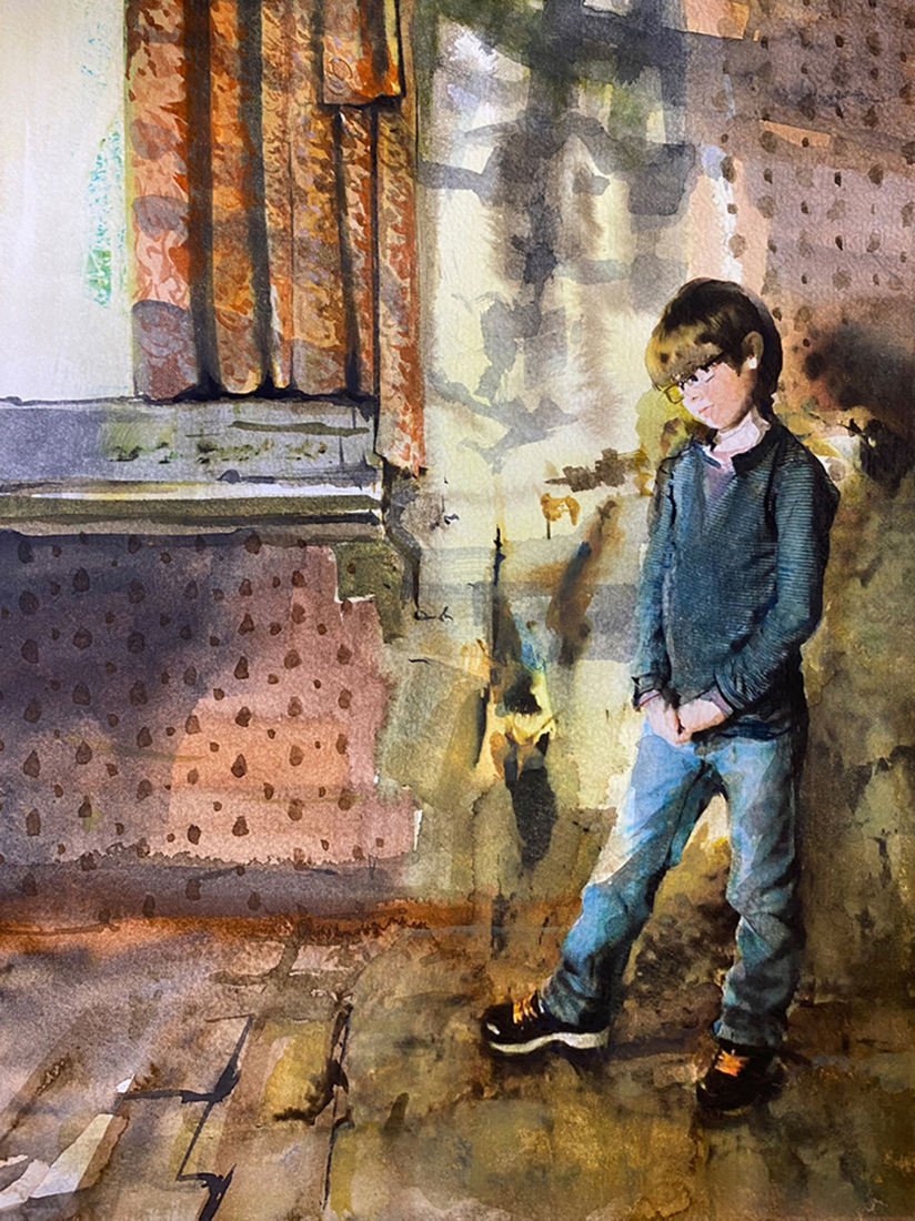 Little boy in the Haunted House