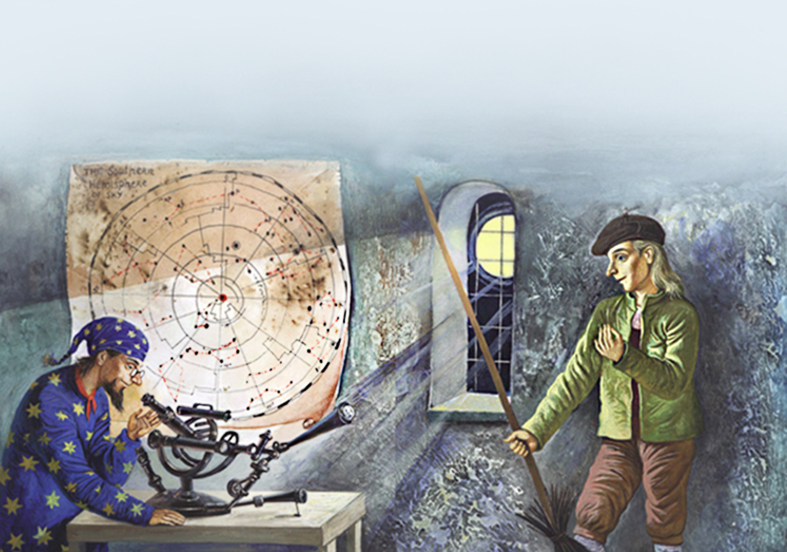 Illustratie voor een sprookje * Toverbezem*