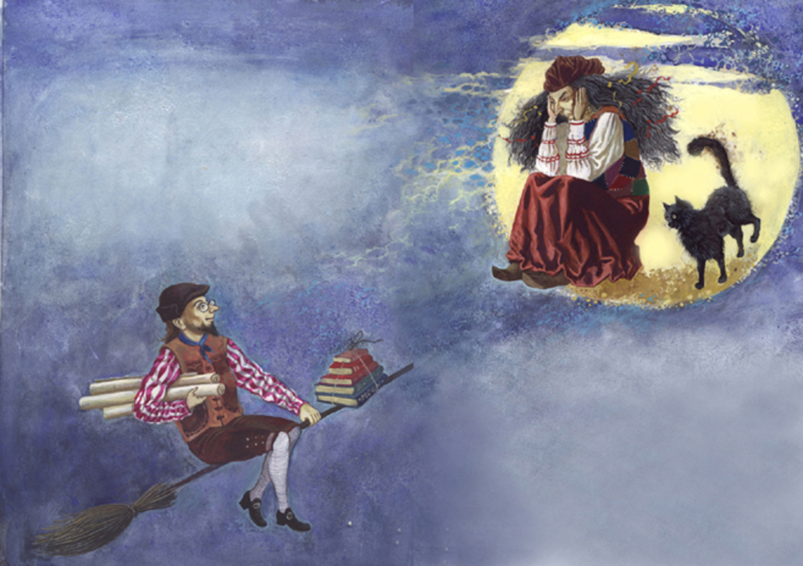 Illustratie voor een sprookje * Toverbezem*