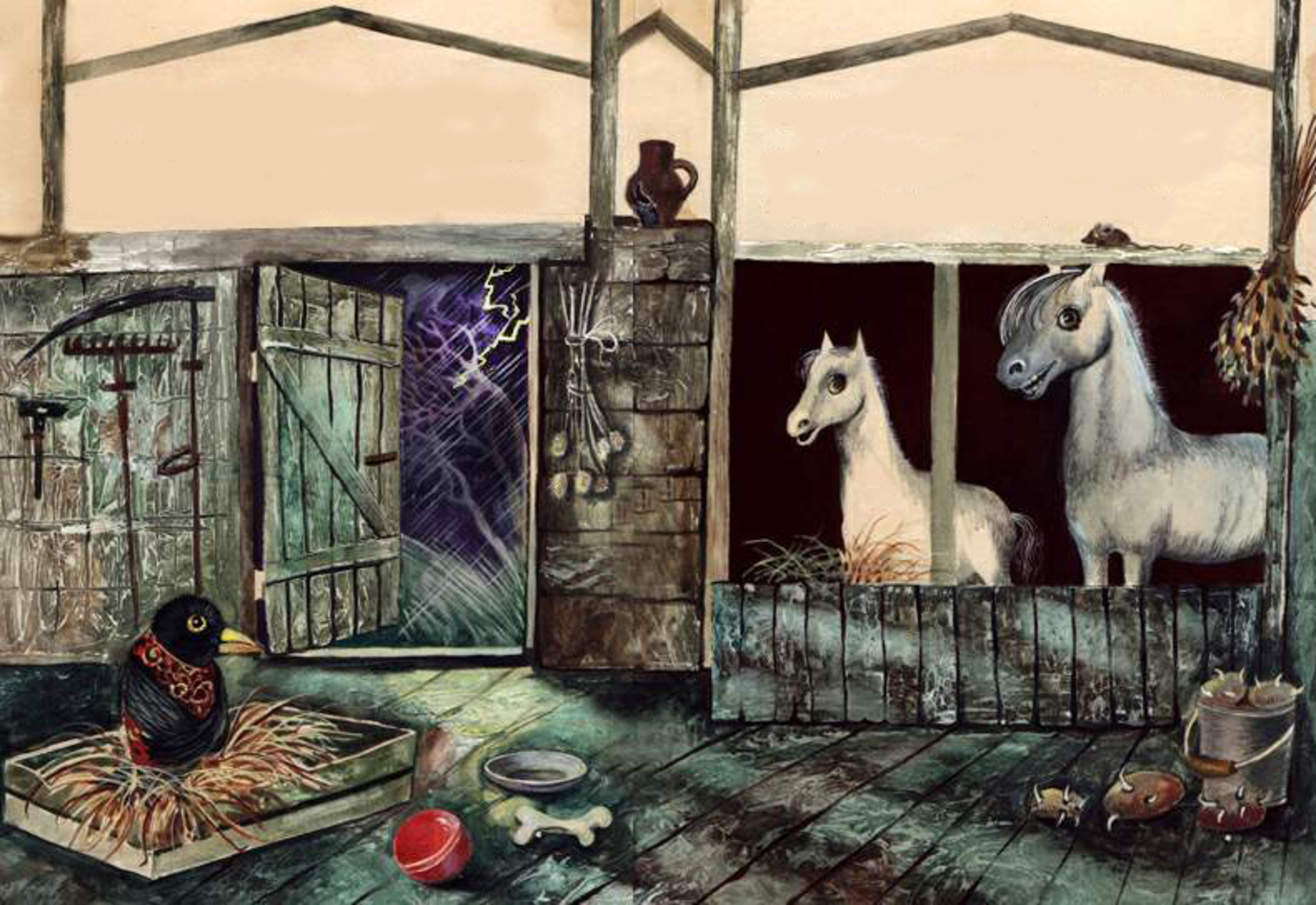 Illustratie voor een sprookje * Vier vriendjes*