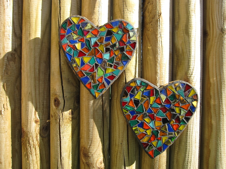 hartjes van glasmozaiek 