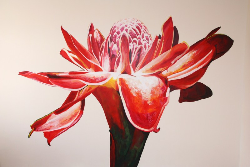 Muurschildering Protea