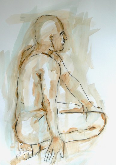 man sitting view at the right side