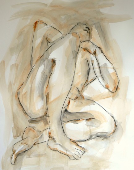 Man with right knee up