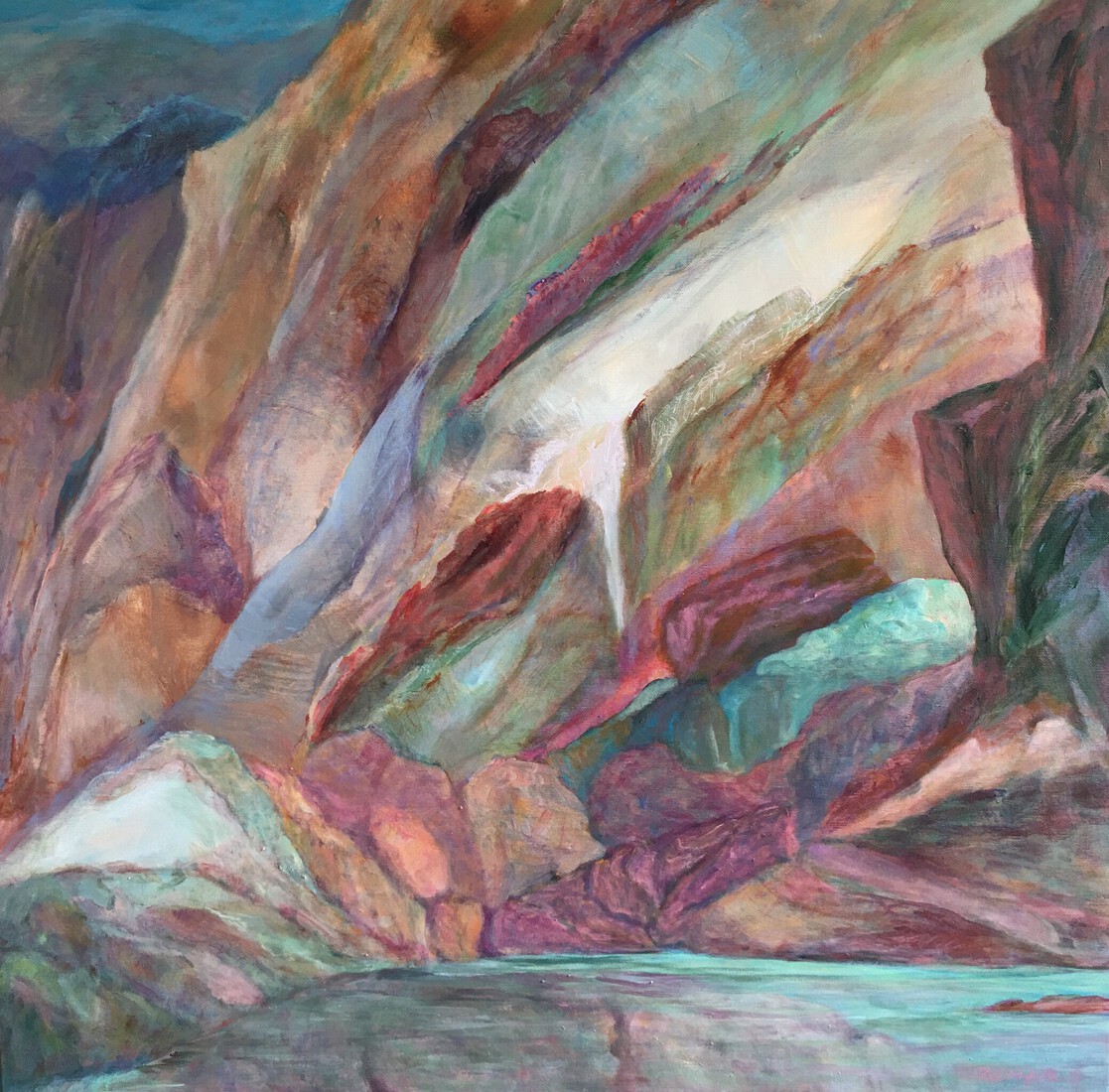 Berghelling met meer