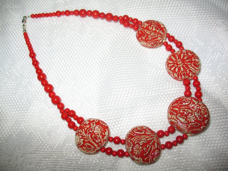 Platte kralen ketting