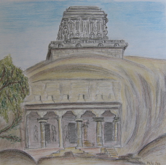 rotstempel in Mamallapuram (India)