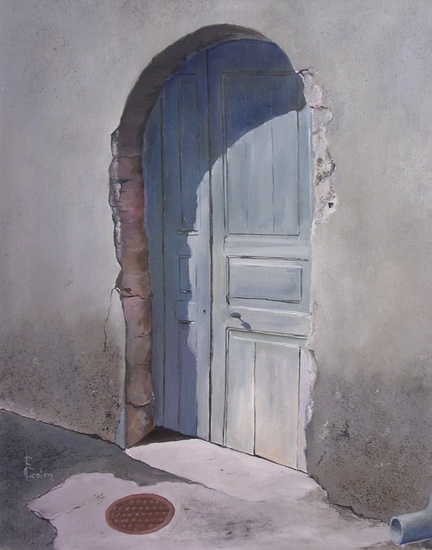 oude blauwe deur in Anduze