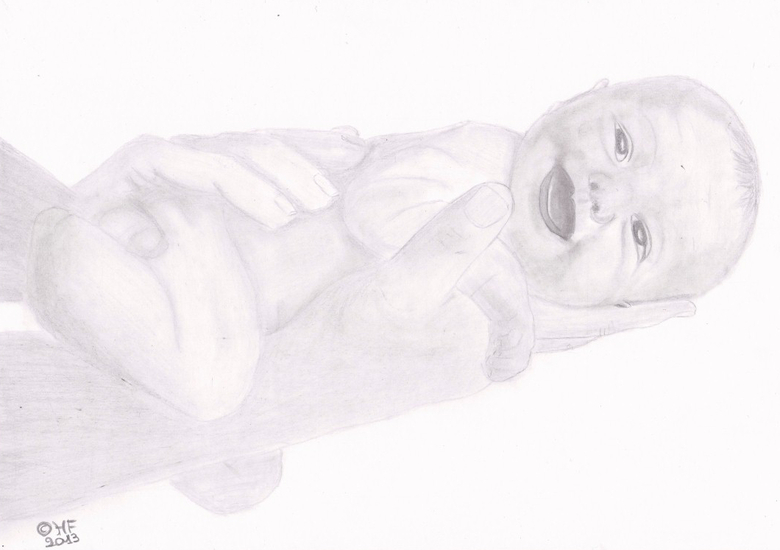 Baby gedragen in handen