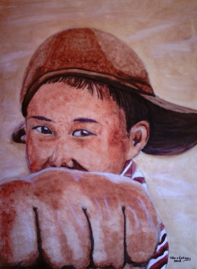 Kirgizië portret van een jongen