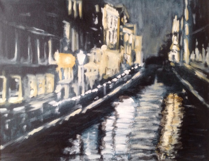 Amsterdamse gracht stadslicht