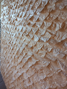 Het werk is een metafoor voor de mensheid die met elkaar is verbonden.
Elk blaadje is een voor een getekend, gescheurd en beplakt en staat letterlijk en figuurlijk in verbinding met elkaar.
Het materiaal is fragiel en staat voor de kwetsbaarheid van de mens.