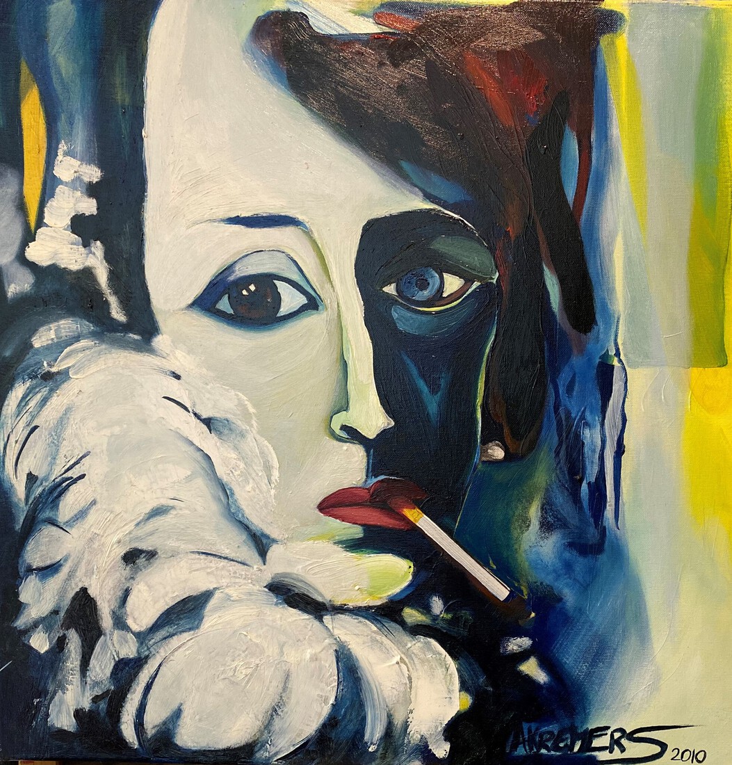 Self-portrait with cigarette