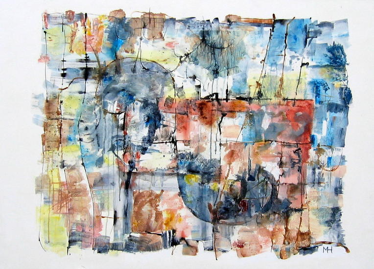 Happiness in ochre and blue