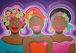 De mooie vrouwen van Curacao, Schilderijen gemaakt met acryl.