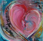 Voor mij is schilderen mezelf blootgeven, me overgeven aan mijn gevoel...de mooie kleuren...en dan...gewoon de kwast volgen.