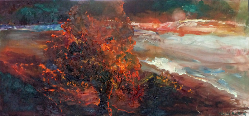 Donauknie-Olieverfschilderij op doek