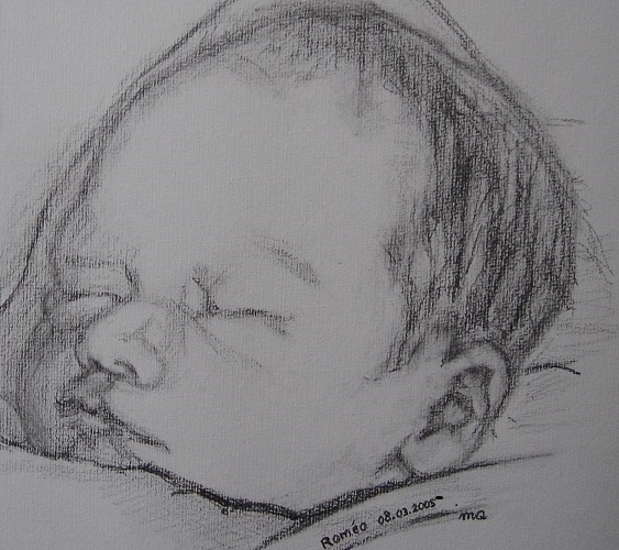 Portret baby (tekening) MARQUA217 in elke prijsklasse! (nr.1)