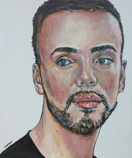 Portret Mishel, in inkt op doek €395