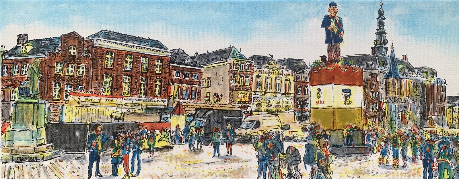 Knillis, Jeroen Bosch, stadhuis op de markt in  Oeteldonk MARQUA272  