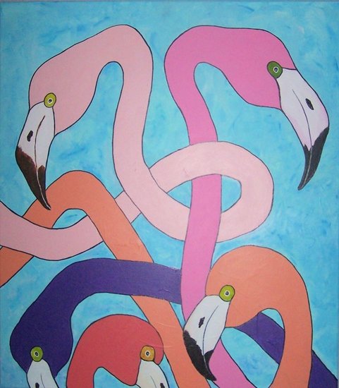 Flamingo's in de knoop