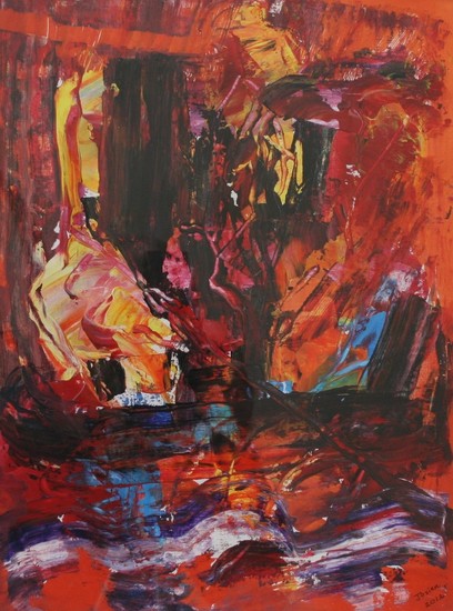 Indian canoe in blaze