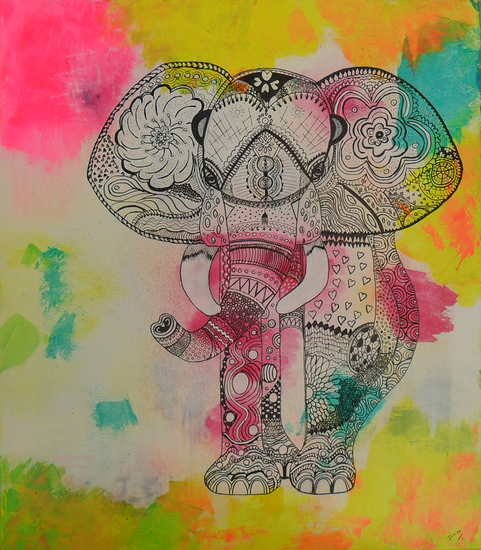 Hippie happy Elephant