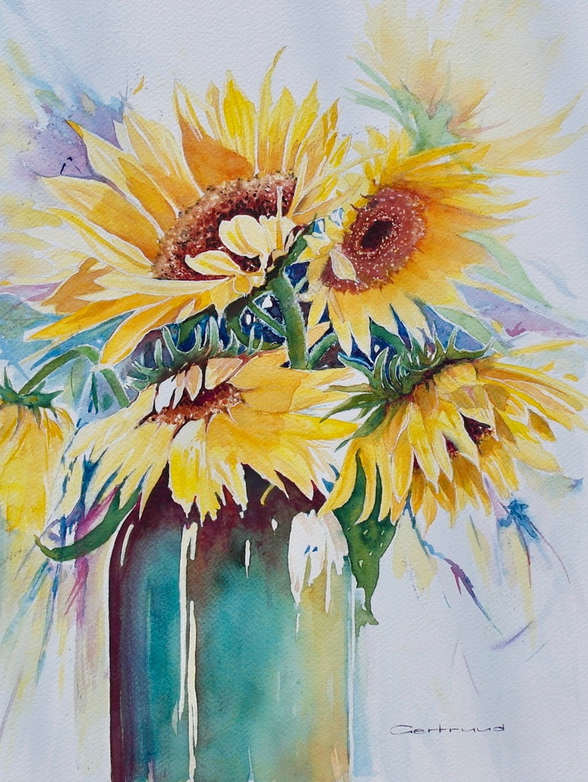 Zonnebloemen in vaas