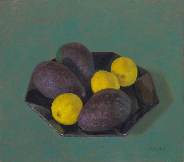 still life with lemons and avocados