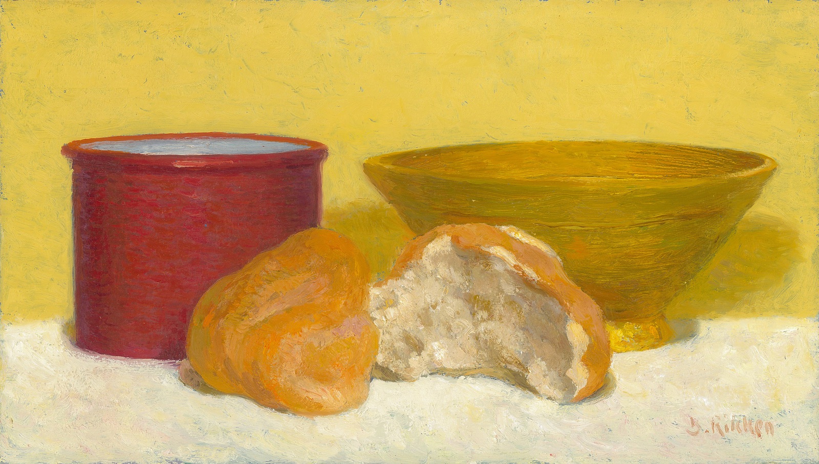 Rode kom, gele kom en brood