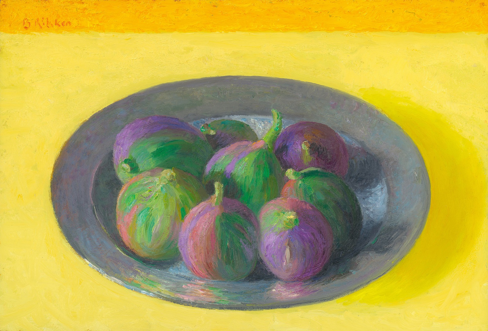 Pewter plate with figs