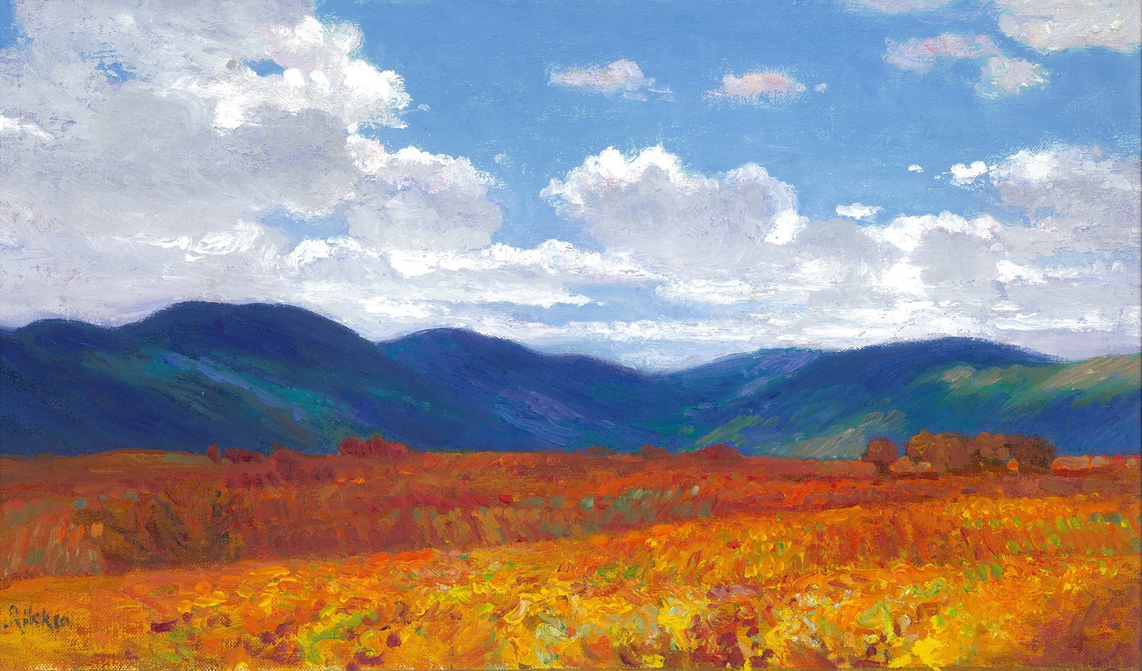 Heuvels Basse Ronze in avondlicht 