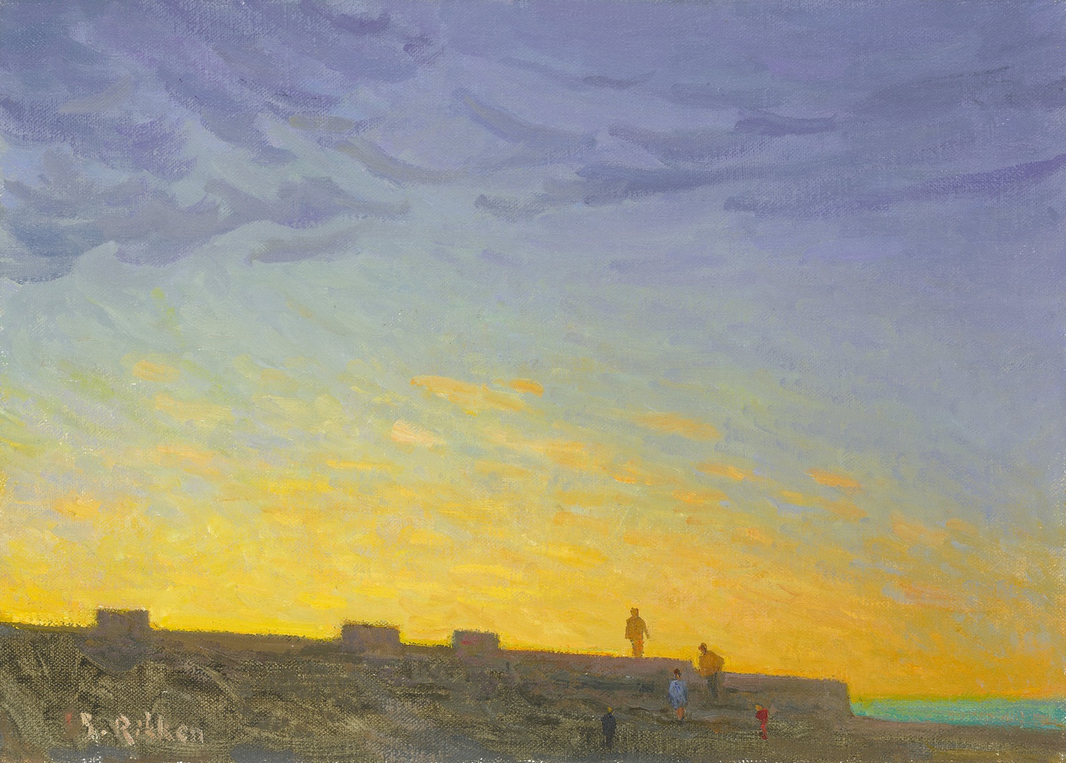 La Sendra, wandelaars bij avond