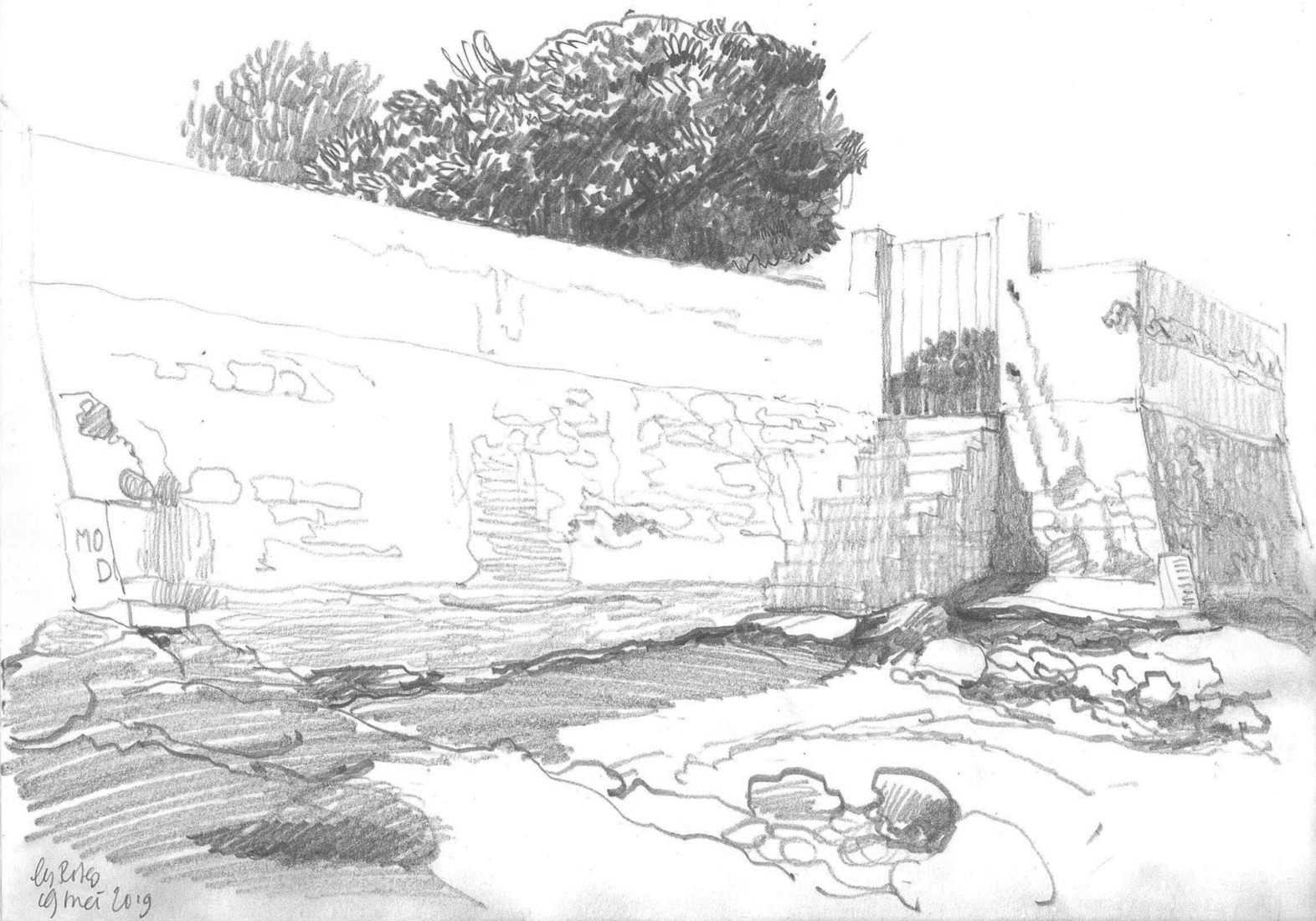 Witte muur bij Les Rotes ( S p ) 