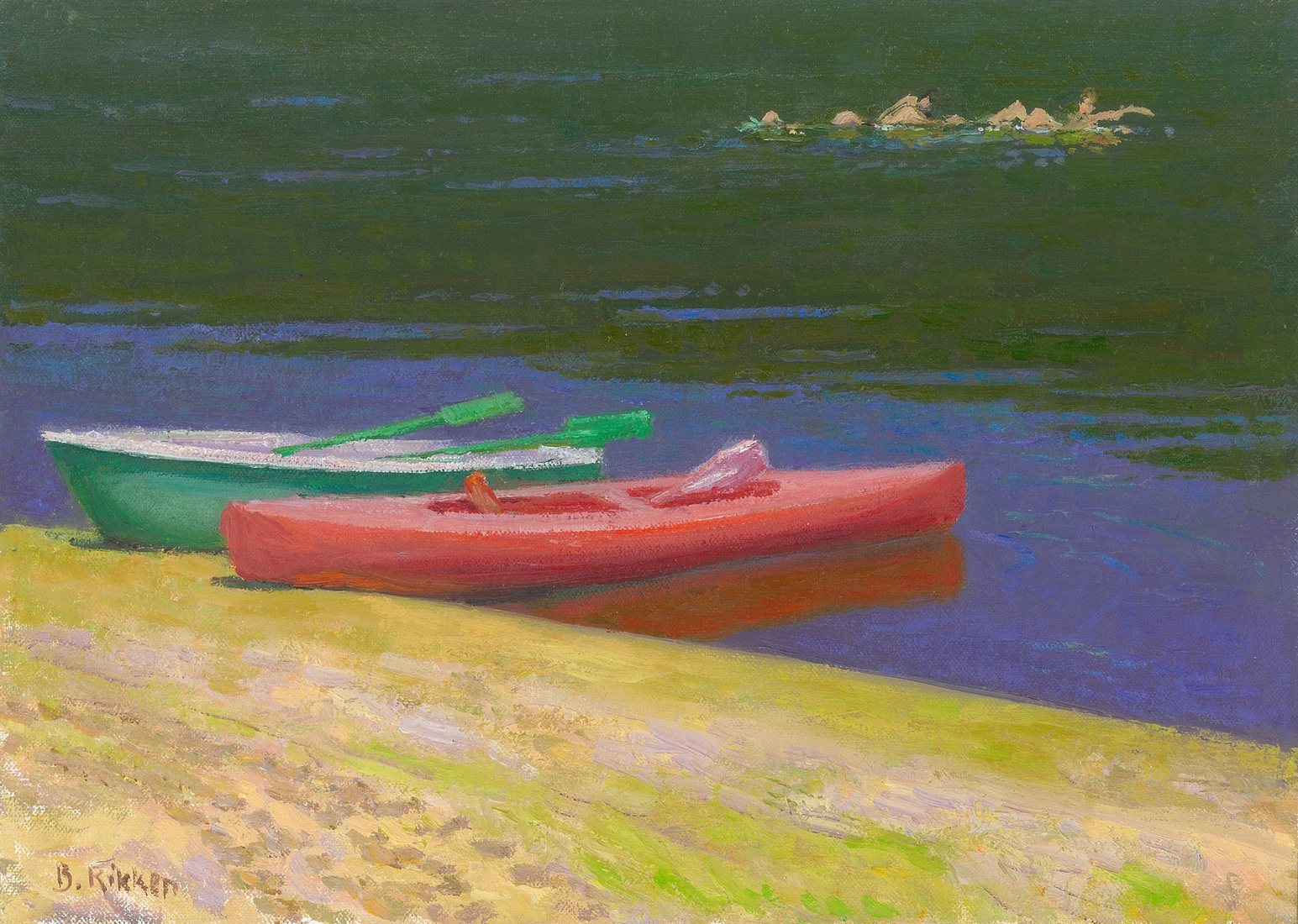 Twee cano's op het Lac de Pannacière