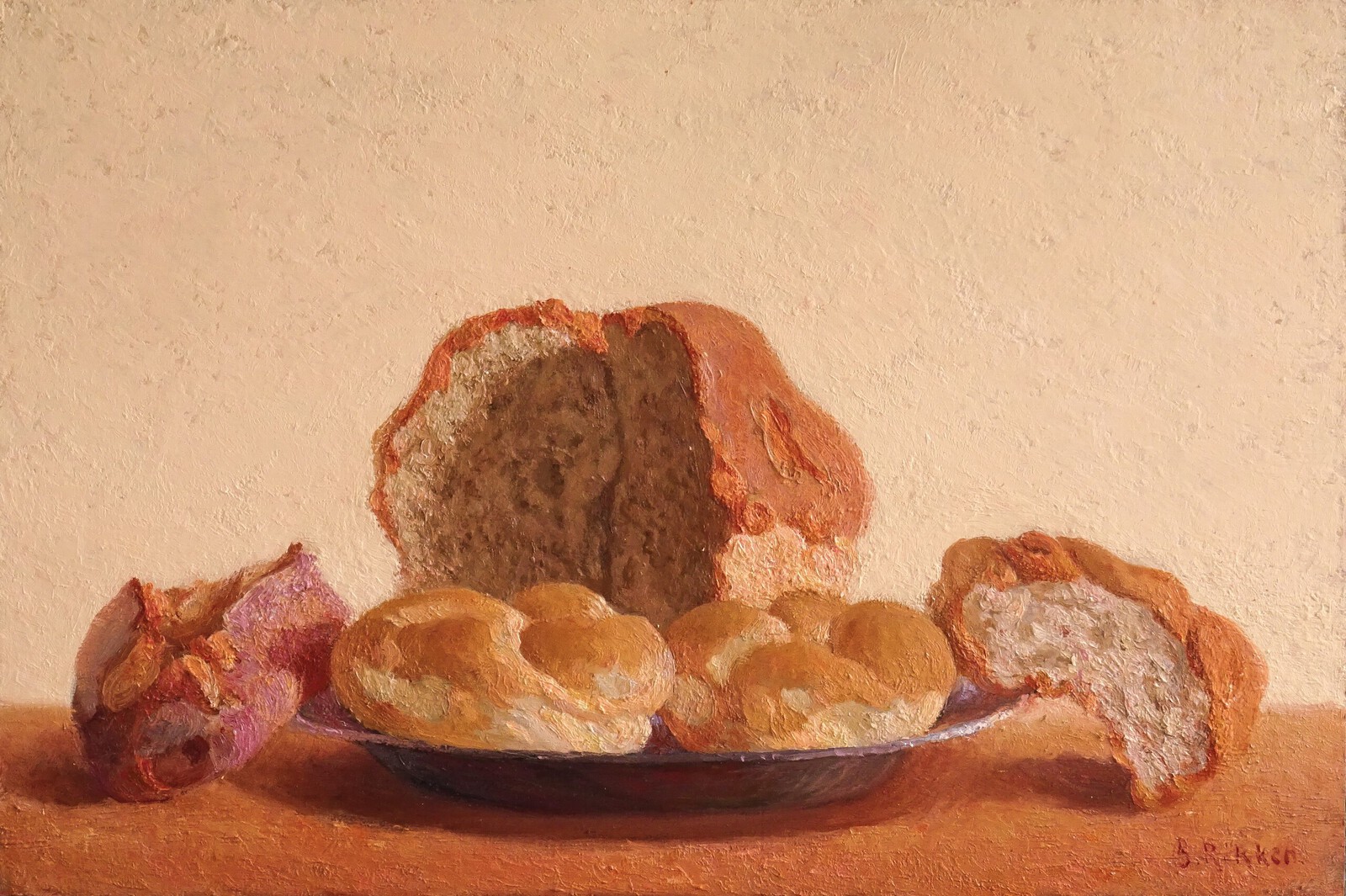 Brood op een ijzeren schaal