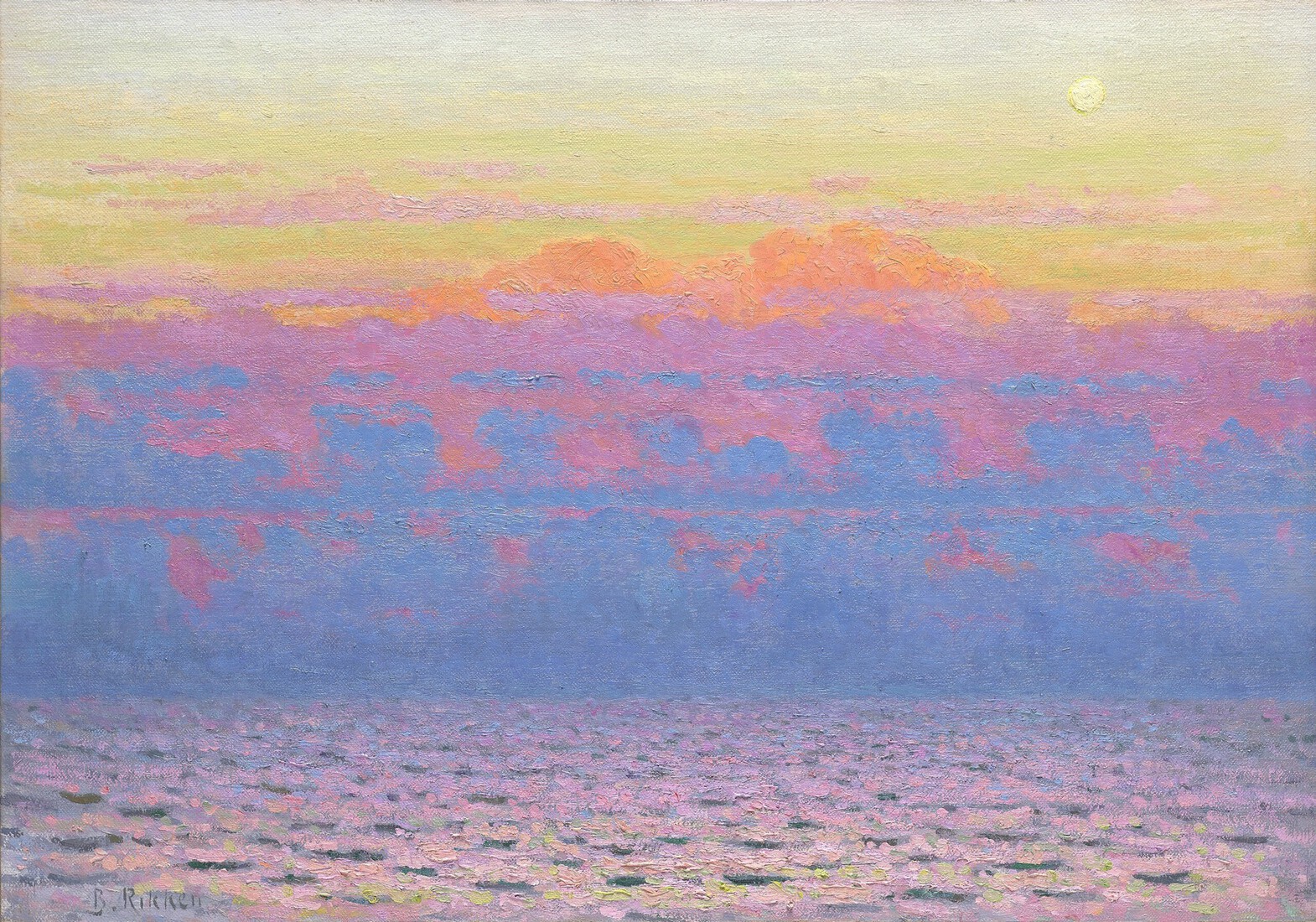 Avondwolken boven zee 