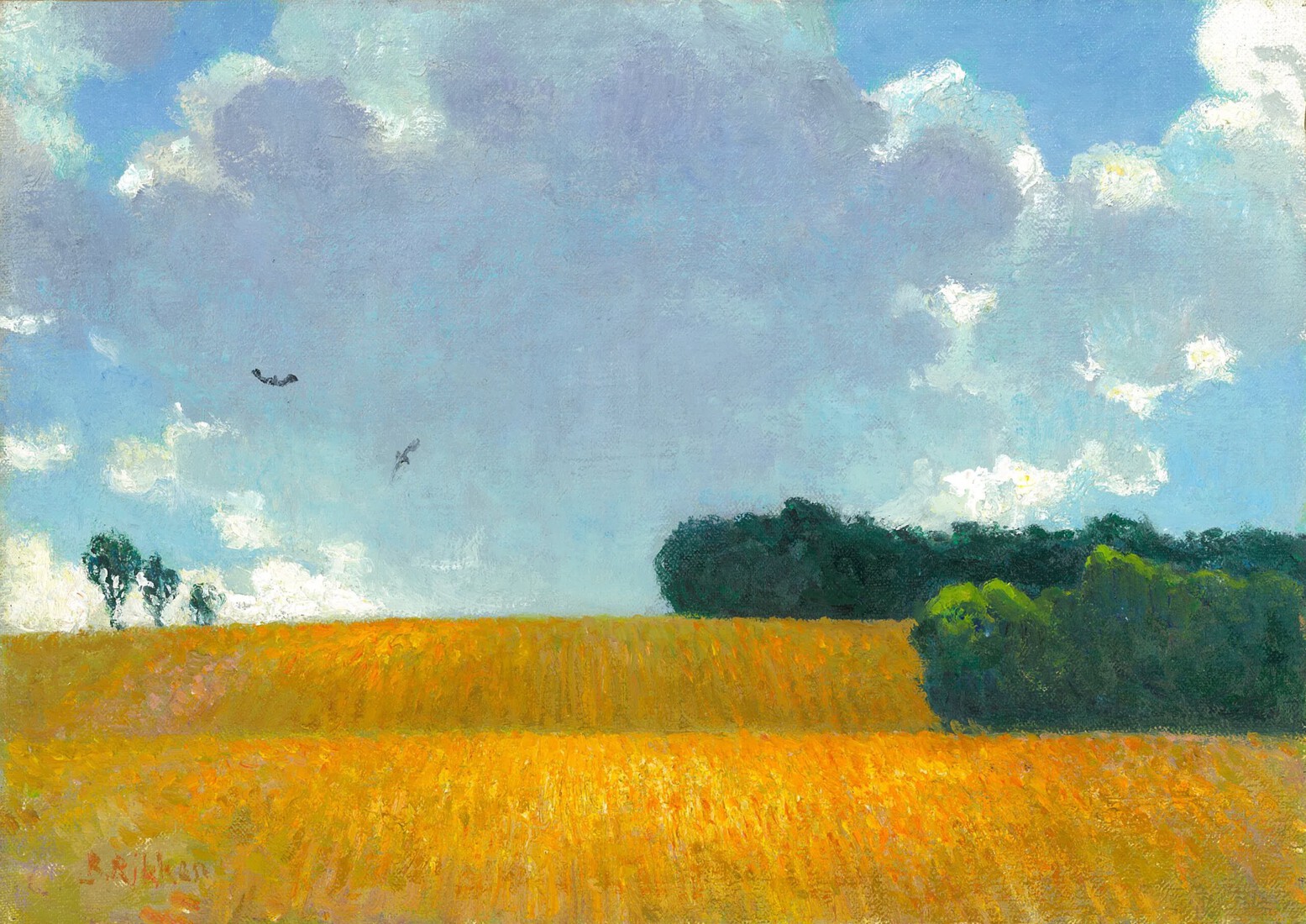 Stoppelveld met wouwen