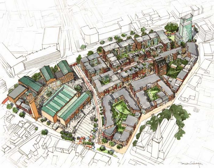 vogelvlucht Lange Wemen Hengelo