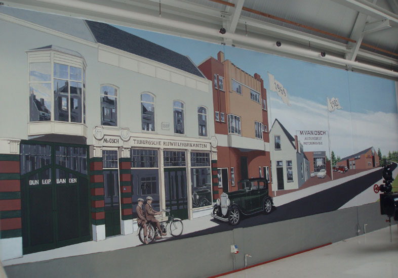 wandschildering motorenmuseum